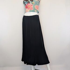 Notations Dark Blackest Black Velvet Maxi Skirt Size Small